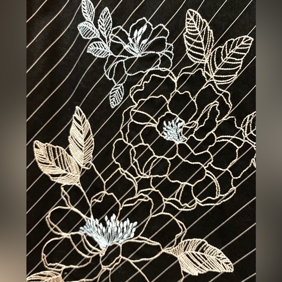 Ann Taylor Floral Striped Embroidered Cotton Wrap Skirt - Picture 4 of 5